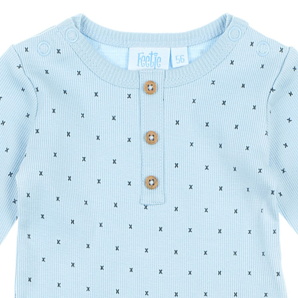 ROMPER / BODY LANG - mini person, blauw, FEETJE
