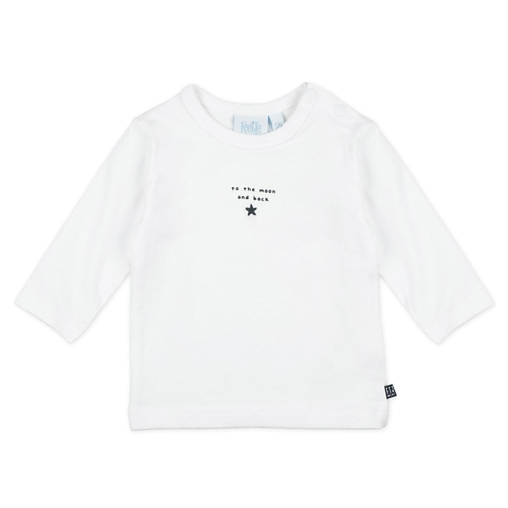 baby tshirt, shirt, top lang, wit, jongen meisje Feetje