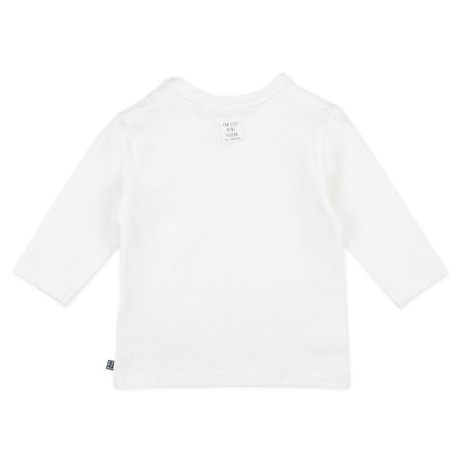 Shirt / Top lang, to the moon - mini person, wit - feetje