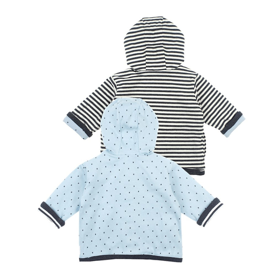 Jasje omkeerbaar - mini person, antraciet melange / blauw, Feetje