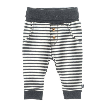 Broek lang - mini person, Antraciet melange / gestreept, Feetje
