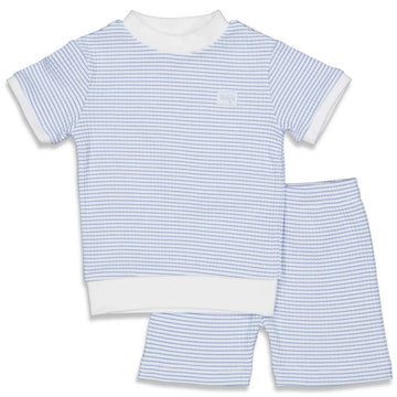 Pyjama / huispak wafel kort - blauw, Feetje