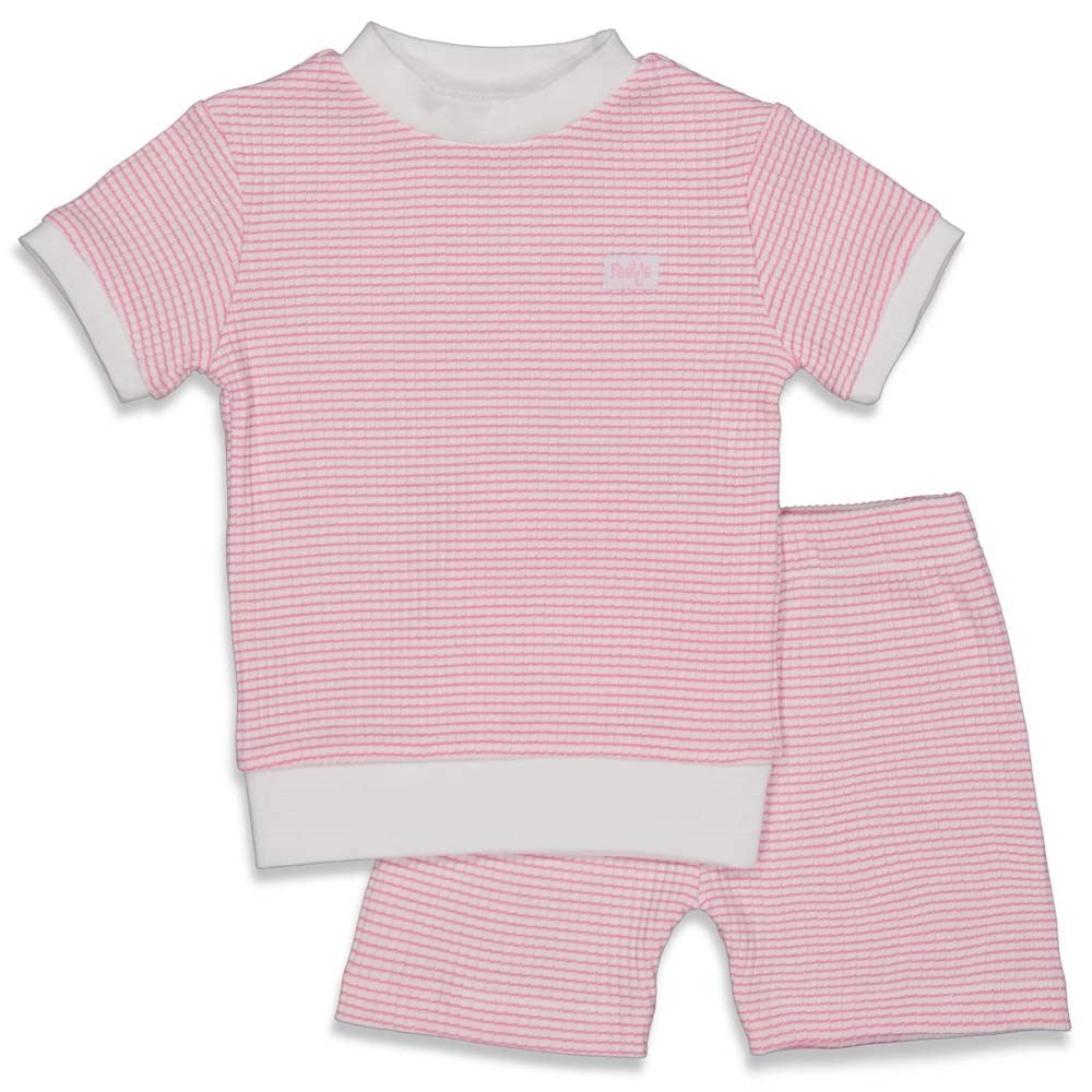 Pyjama / huispak wafel kort - roze, Feetje
