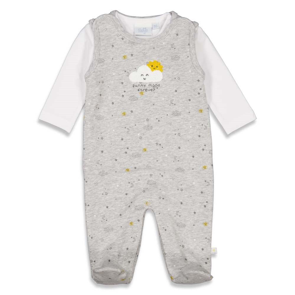 52500158 feetje, sunny mood, tweedelige boxpak set, grijs onsie, jumpsuit