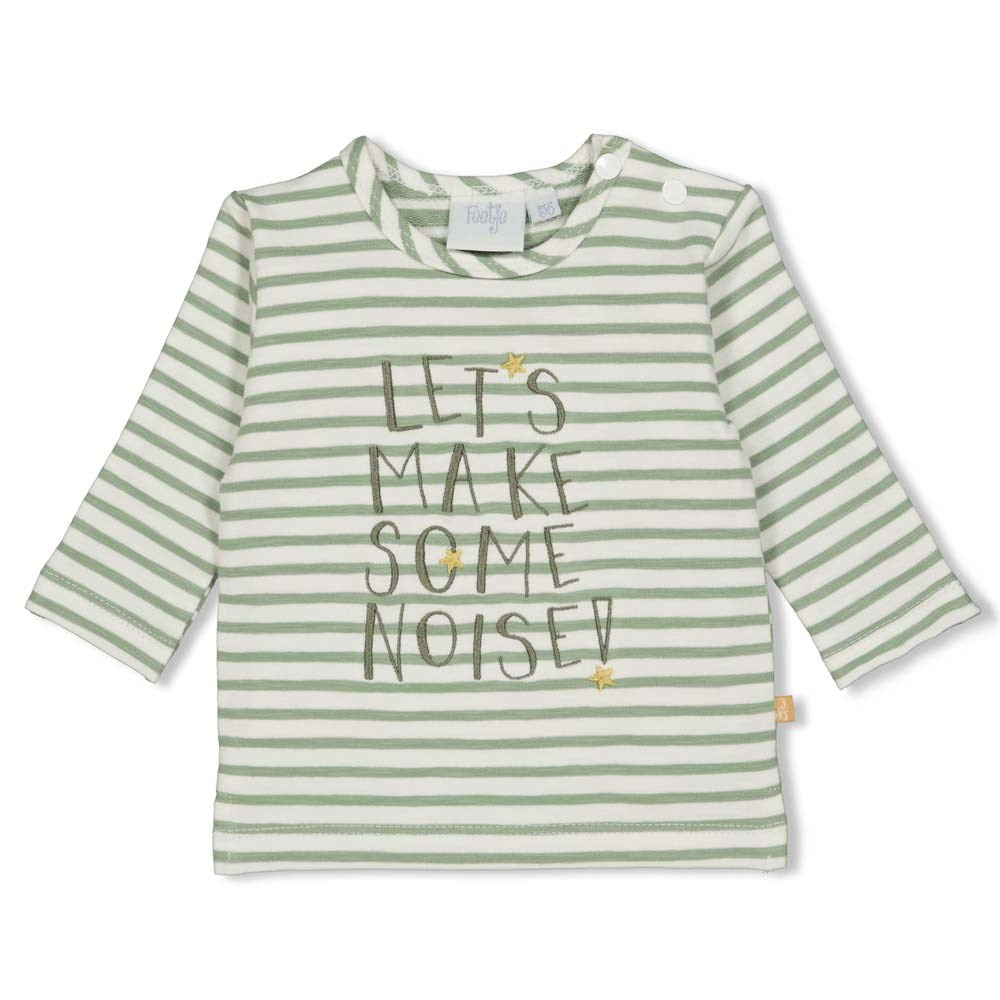 51601678 feetje, dinomite, tshirt lang top, groen wit getreept
