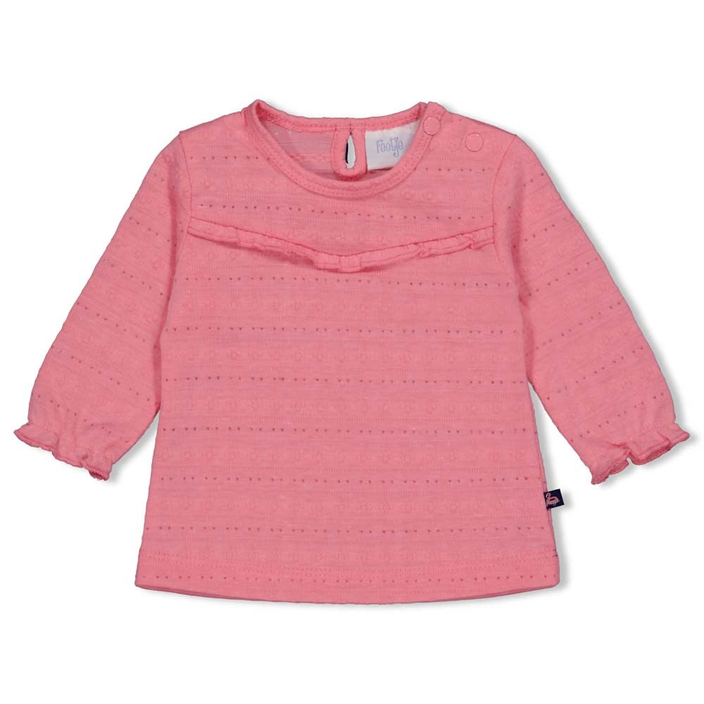 feetje 51601685, top shirt lang, roze seaside kisses