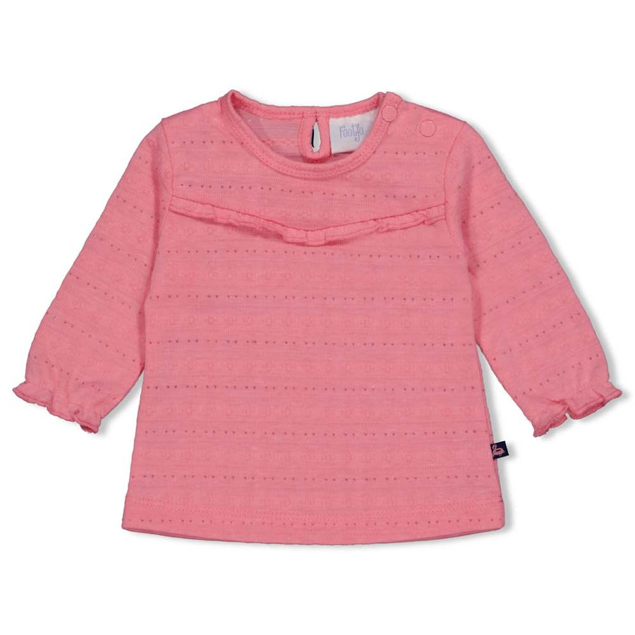 feetje 51601685, top shirt lang, roze seaside kisses