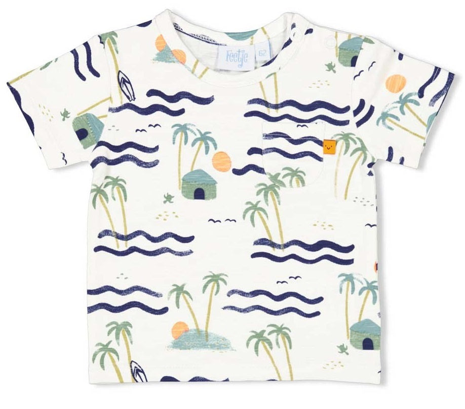Feetje shirt top kort, here comes the fun, palmbomen, 51700593