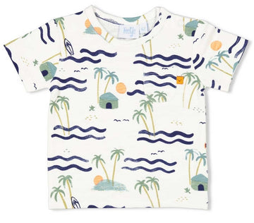 Feetje shirt top kort, here comes the fun, palmbomen, 51700593
