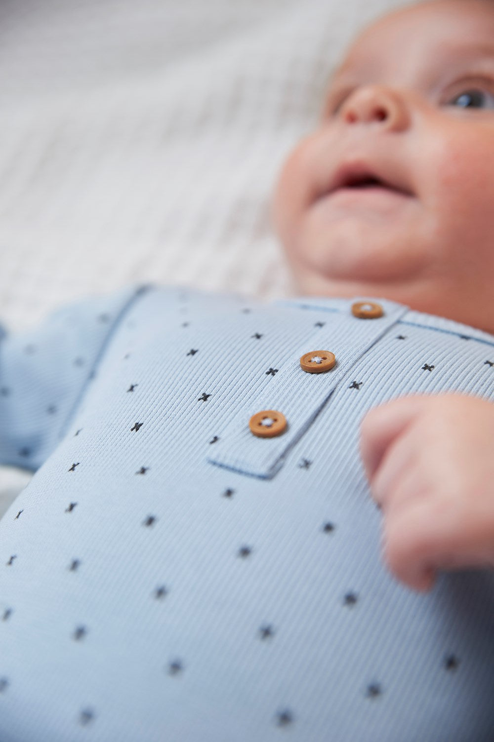 ROMPER / BODY LANG - mini person, blauw, FEETJE