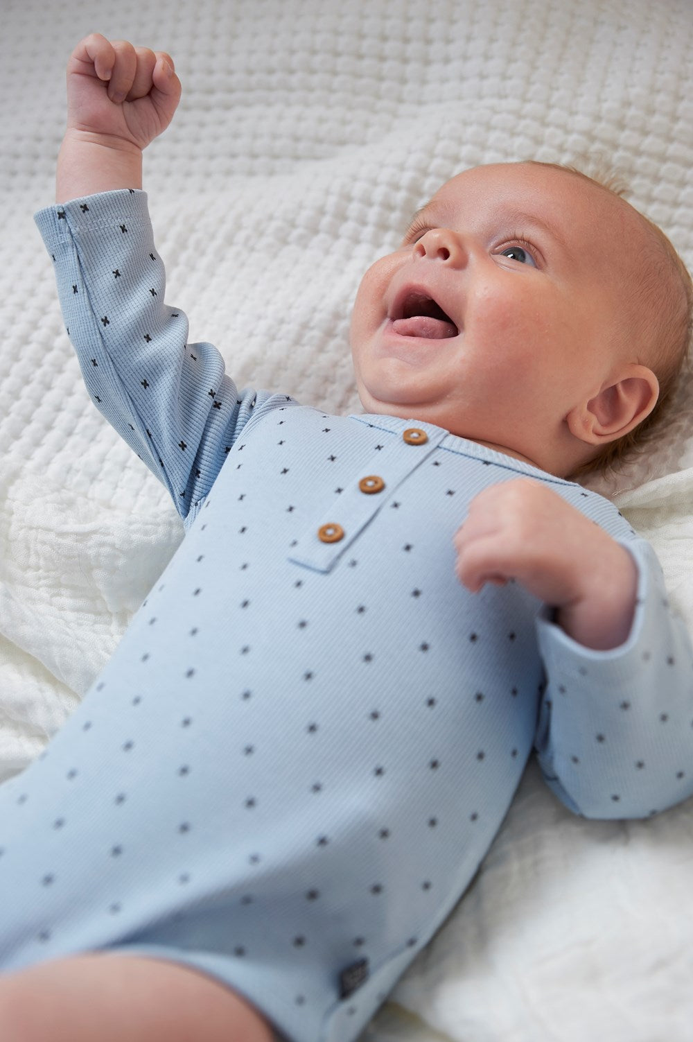 ROMPER / BODY LANG - mini person, blauw, FEETJE