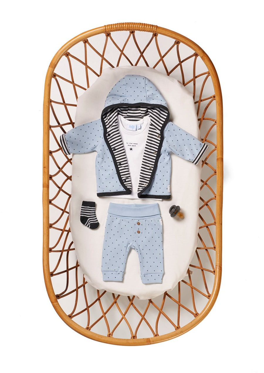 ROMPER / BODY LANG - mini person, blauw, FEETJE