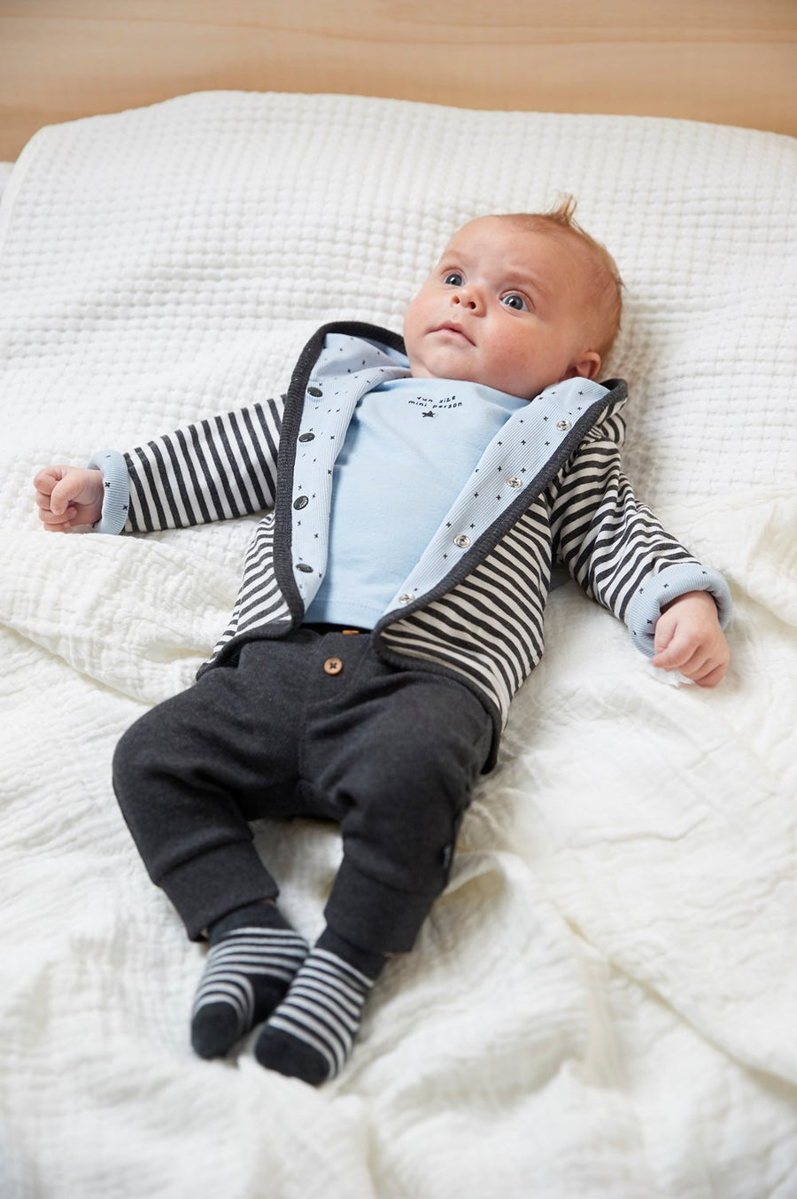 Jasje omkeerbaar - mini person, antraciet melange / blauw, Feetje