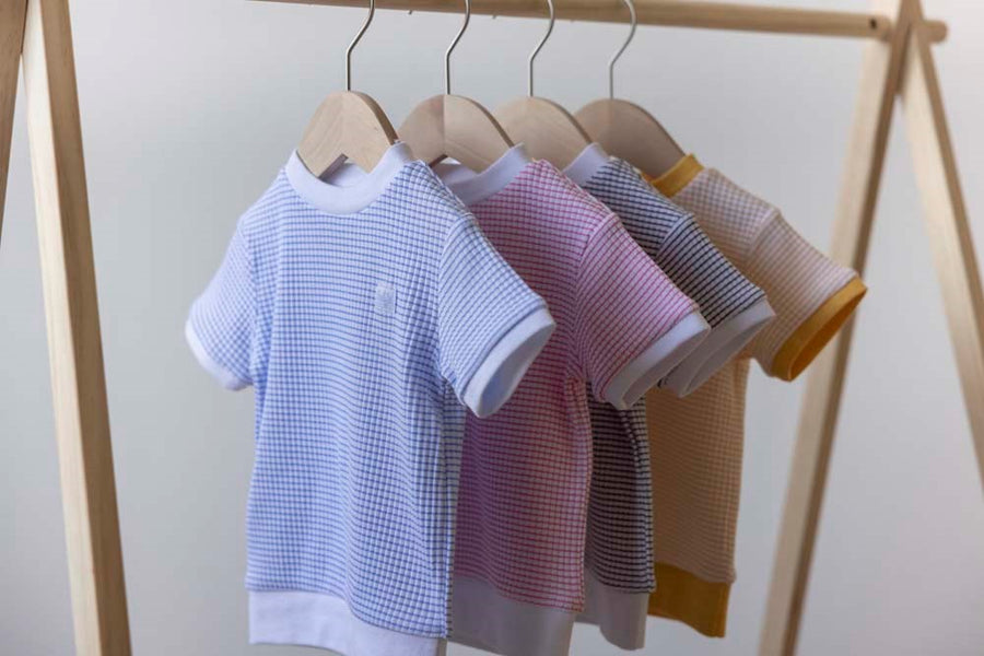 Pyjama / huispak wafel kort - blauw, Feetje