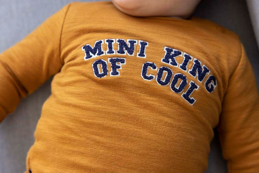 Shirt / Top lang, mini king - king of cool, camel - feetje