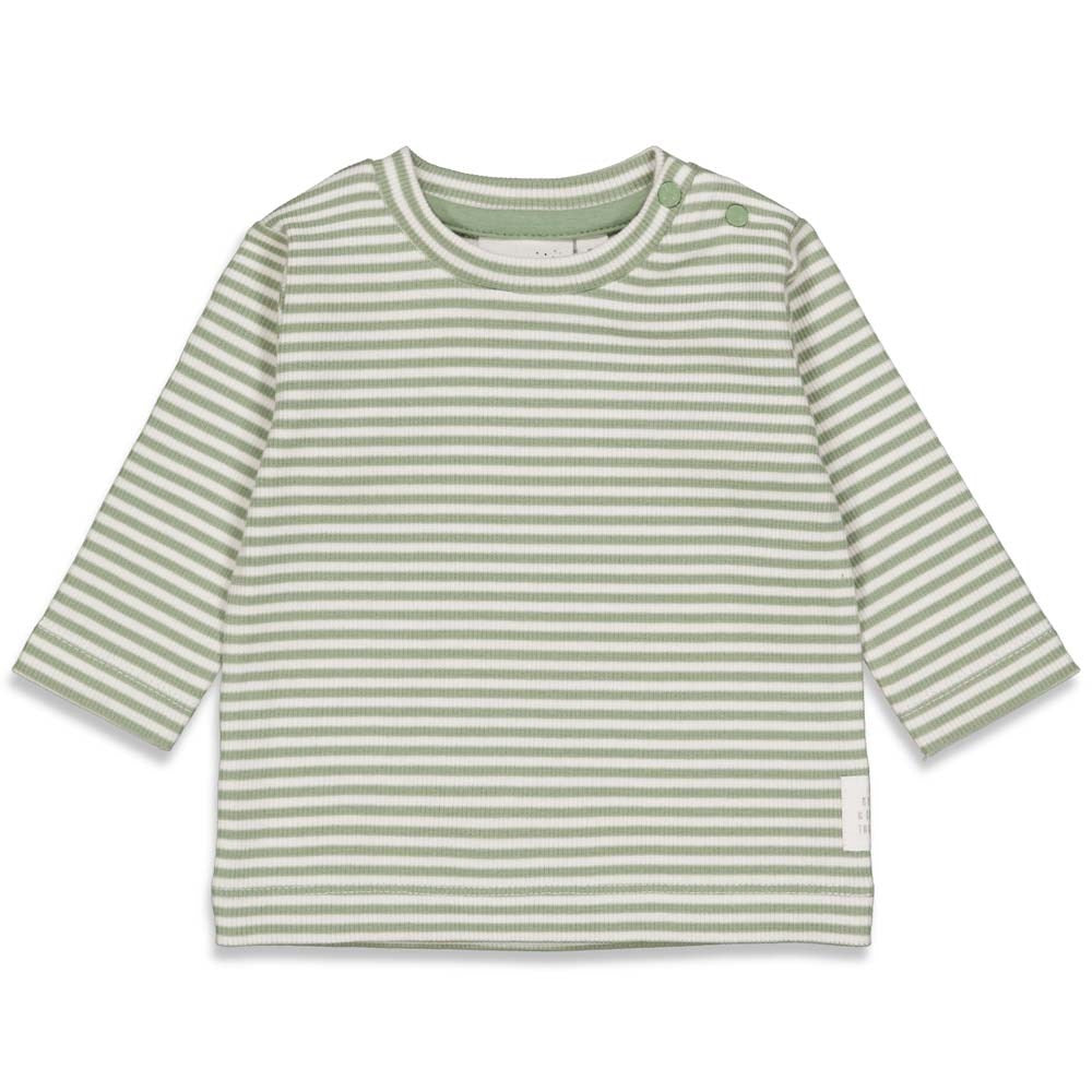 feetje welcome to earth shirt top lang gestreept groen
