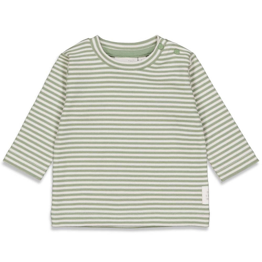 feetje welcome to earth shirt top lang gestreept groen