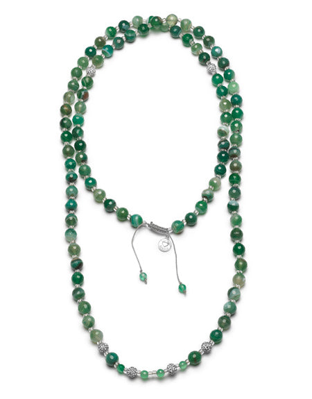 Luxe zwangerschaps-ketting / Babybel - verzilverd agaat ketting met plain bal - Proud Mama