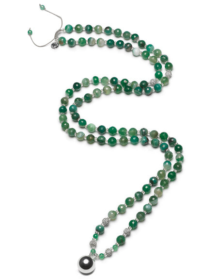 Luxe zwangerschaps-ketting / Babybel - verzilverd agaat ketting met plain bal - Proud Mama