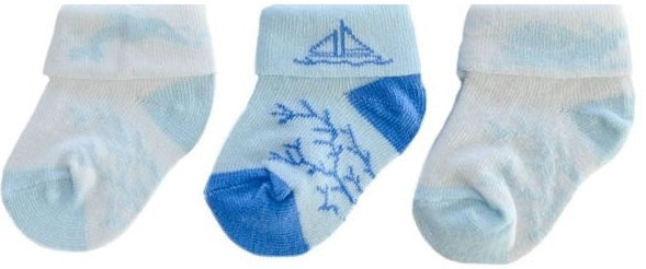 Set 3 paar Sokjes blauw - nautisch