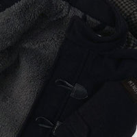 Wollen Duffle jas, donkerblauw met zakken - Minoti