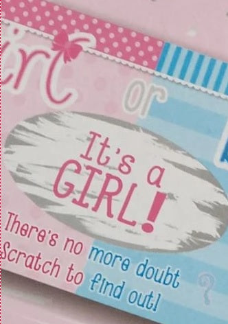 Gender reveal - onthulling jongen / meisje - kraskaarten