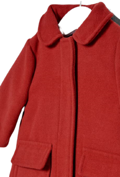 Rode wollen gevoerde jas, met zakken - Minoti